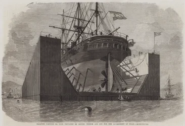 Floating Pontoon or Dock Prepared by Messers Rennie and Son for the Government of Spain